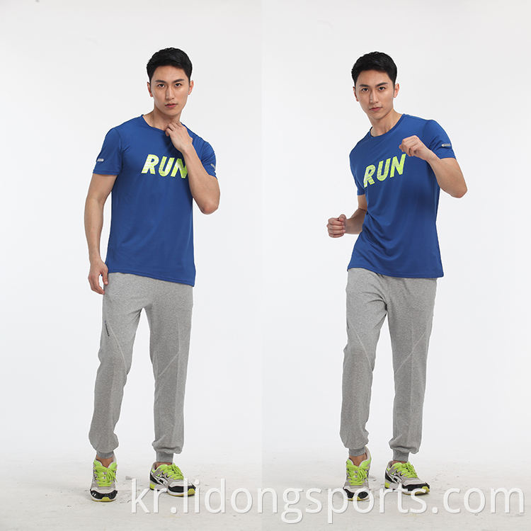 Lidong New Design Sport Wear Mens 체육관 옷 도매 Quick Dry Men Sport 티셔츠